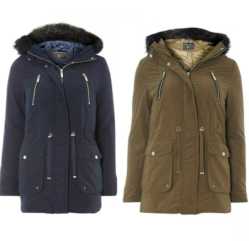 Dorothy Perkins Contrast Faux Fur Parka 