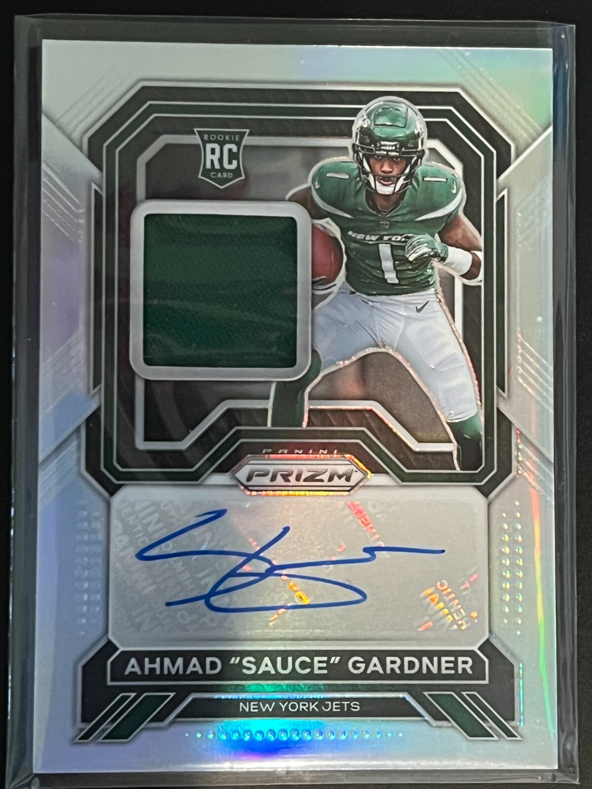 Ahmad Sauce Gardner Rookie Patch Auto RPA /99 2022 Panini Prizm #RPA-AG Jets