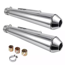 Silenciador de tubo de escape universal para motocicleta retro Harley Café Racer 2 piezas
