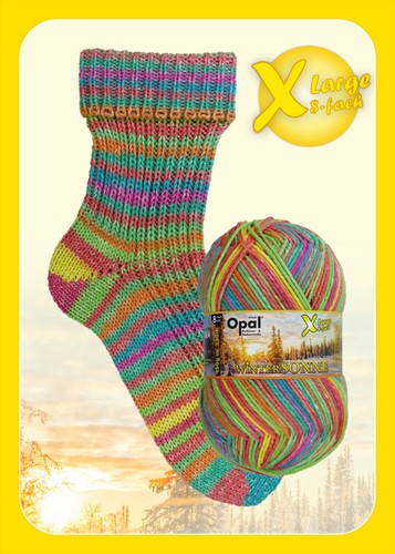 6 x 150 gr. Sockenwolle/Strumpfwolle Opal Xlarge 8-fach Wintersonne TOP NEUHEIT - Bild 7 von 7