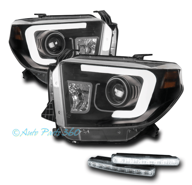 FOR 14-19 TOYOTA TUNDRA LED BLACK PROJECTOR HEADLIGHT +DRL SIGNAL LEFT