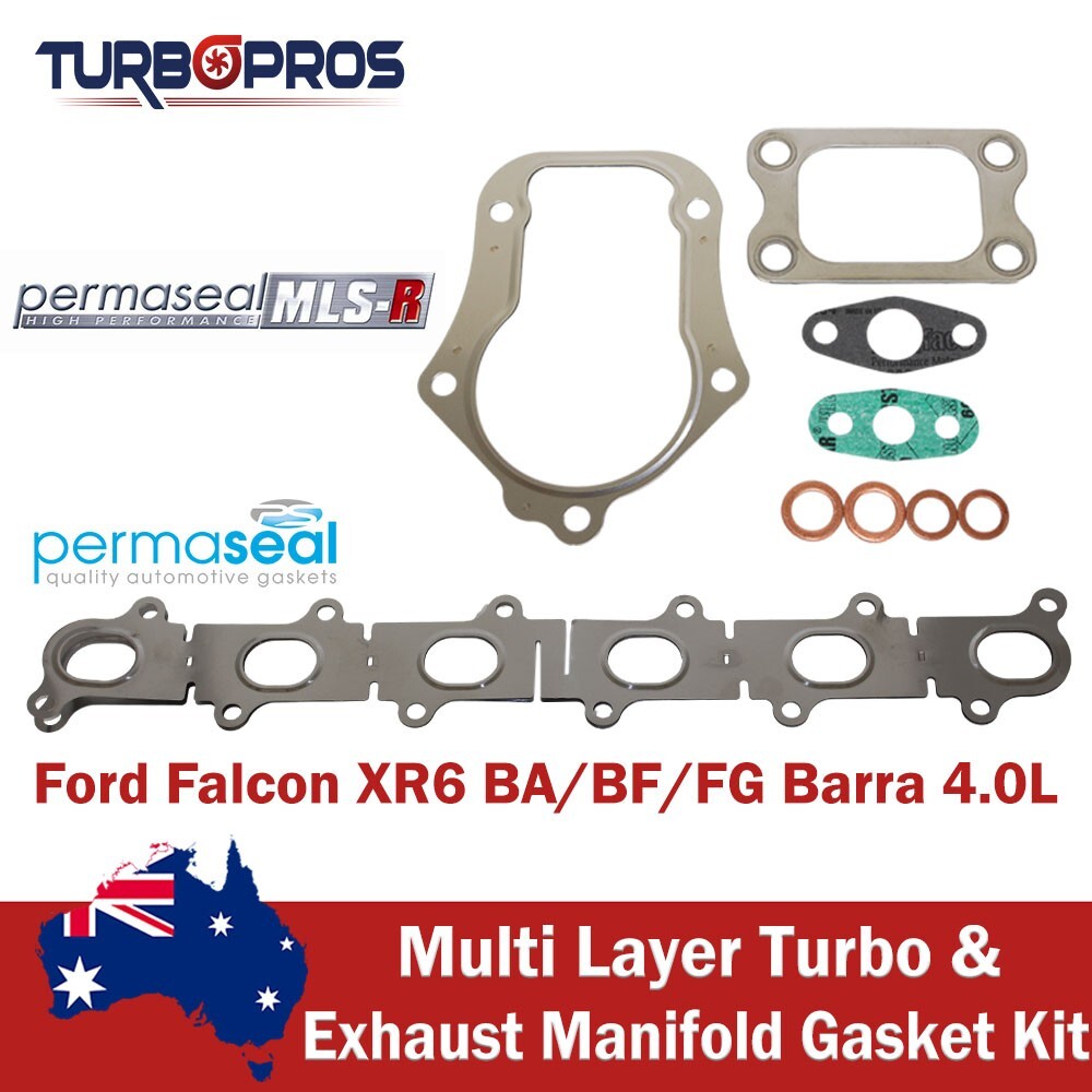 Permaseal Turbo Charger + Manifold Gasket Kit For Ford Falcon G6E, F6 Barra 4.0L