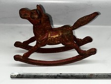 VINTAGE CAST IRON ROCKING HORSE FIGURINE