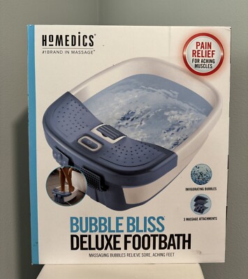 HoMedics Bubble Bliss Deluxe Foot Spa w/ Heat Massaging Arch Massage NEW
