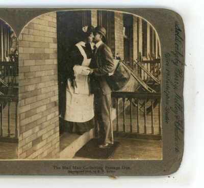 Mail Man Collecting Postage Due Berry Kelley Chadwick Comic Genre Stereoview