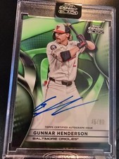 2025 Topps Chrome Black - Autographs Gunnar Henderson #CBA-GH Green Refractor...
