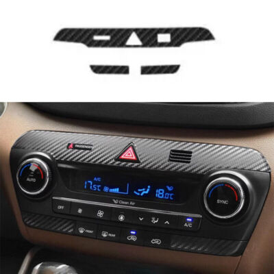 For Hyundai Tucson 2016-2021 Carbon Fiber Sticker Air Conditioning Switch Panel