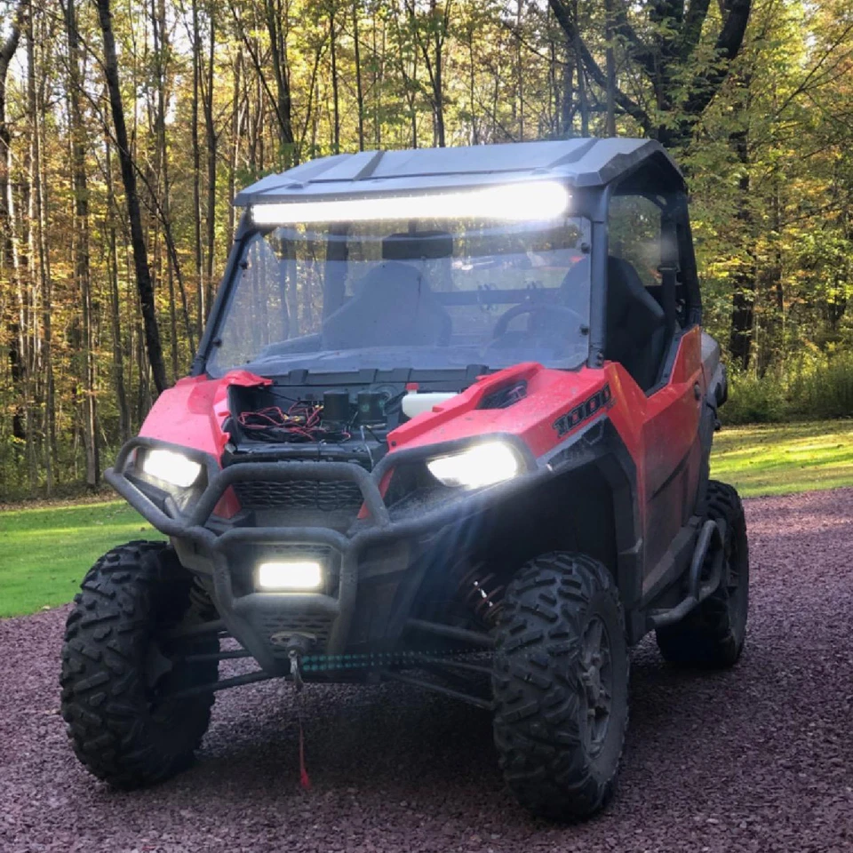 Barra de luz LED curva 42" + montaje en techo + cable para Polaris General XP 4 1000 2016-2025 Foto 2 de 4