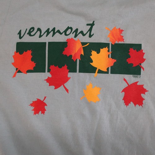 Vintage Vermont Shirt Womens Large Crew Outdoor Hiking Single Stitch USA 90s - Picture 4 of 11