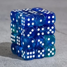 NEW Dice Cube Set of 36 D6 (12mm) - Meteor Storms
