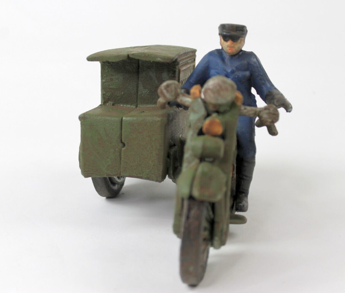 Vintage Metal Postman on Motorcycle Rare item Heavy Post Office