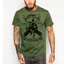 Military T-Shirt Army Navy Machine Gunner Sniper Infantry Special Forces