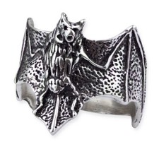 Fledermaus Bat Gothic Ring Batcave Punk Vampir Edelstahlring Edelstahl SR5552