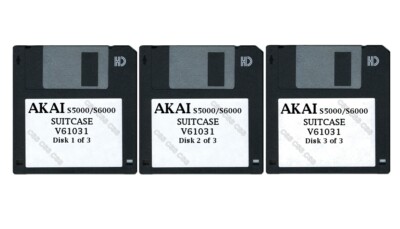 Akai S5000 / S6000 Set of Three Floppy Disks SUITCASE V61031