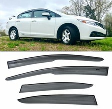 Cinta estilo Mugen en viseras para 06-11 Civic 4 puertas ventanas protector de lluvia sedán FA2 SI