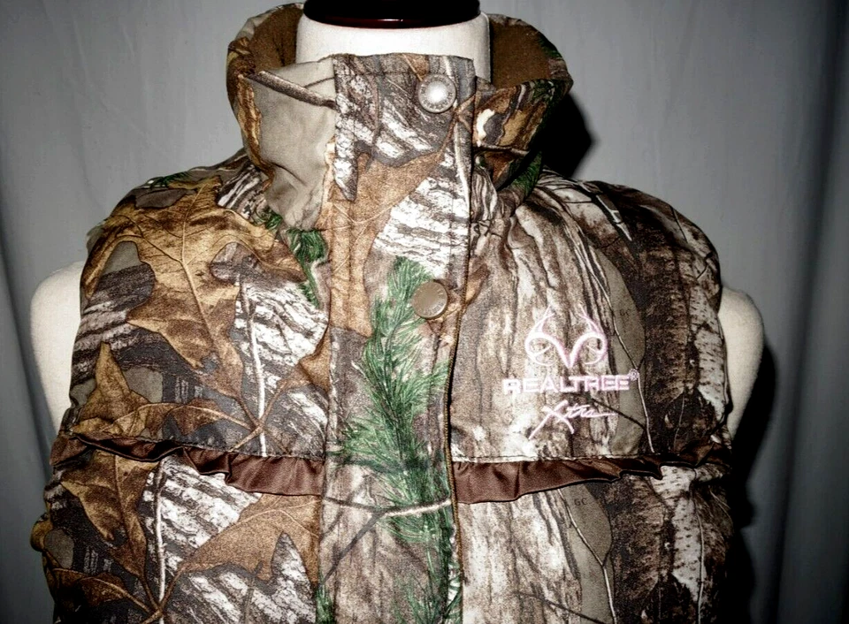 RealTree XTRA Camo Youth Pink Embroider Large Puffer Vest Mossy Oak Hunting - Image 3 of 4