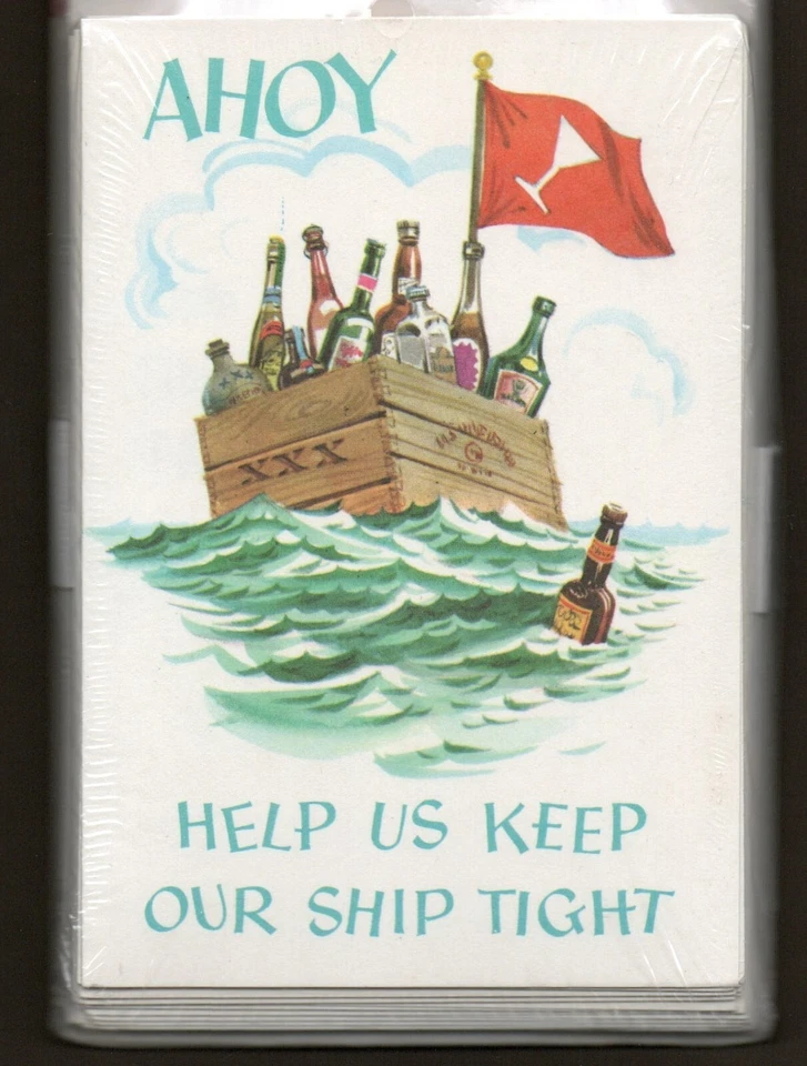 Invitaciones de fiesta vintage Ahoy, náuticas, alcohol, retro, Red Farm Studio, 10 quilates Foto 2 de 3