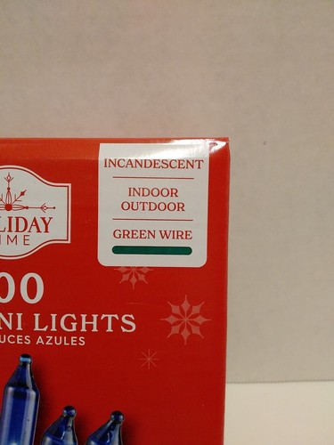 Holiday Time 100 Blue Mini Lights with Green Wire20 Feet Indoor/Outdoor - Picture 3 of 8
