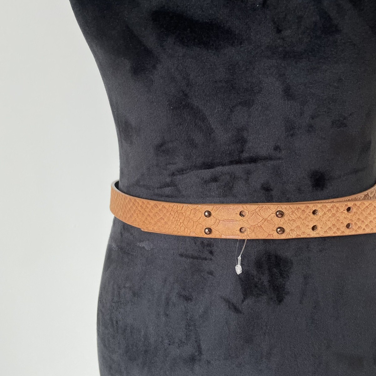Nanette Lepore Camel Brown Snake Embossed Leather Belt Waist  display picture 3