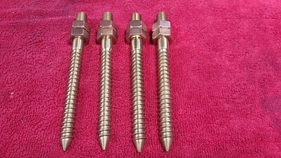 Lag Screws Lot Of 4 Bronze 6'' Long 1/2'' Thread Wooden Boat Building Engine Mount