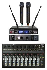 10CH Audio USB Mixer Sound Board Console Mixing Dual Channel Karaoke Microphone
