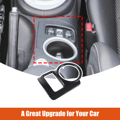 Carbon Fiber ABS Center Console Cup Holder Trim For Nissan 370Z Z34 09-20 US