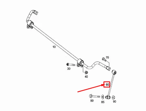 NEU MERCEDES-BENZ C W205 STABILISATOR HINTEN LINKS A2053266500 ORIGINAL - Bild 1 von 5