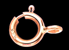 5.5mm 14k STANDARD WEIGHT Rose Red Pink Solid Gold Spring Ring Clasp CLOSED Jump