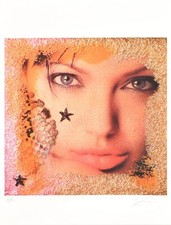 OMAR RONDA ( Portula Biella 1947 - 2017) Opera Grafica Litografia ANGELINA JOLIE