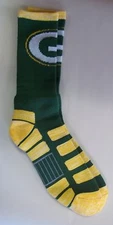 Green Bay Packers Men's Crew Socks Large Size 10 to 13 Patches