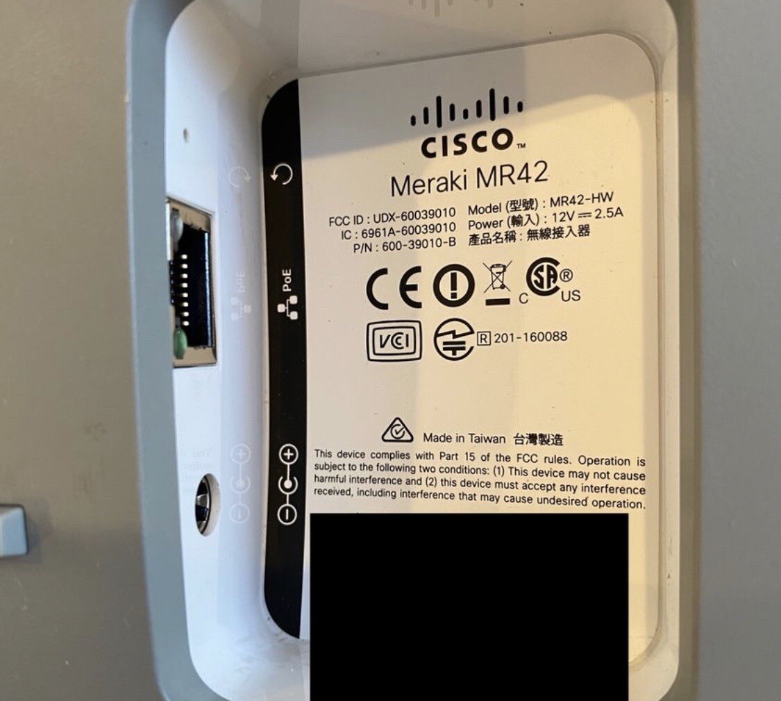Cisco Meraki MR42-HW-L　無線LAN【未使用美品】3台セット Amazon.com: Cisco Meraki MR42 Wireless Access Point