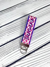 Personalized Wristlet Key Fob: Purple/ Pink/ Monogram/ Key Ring