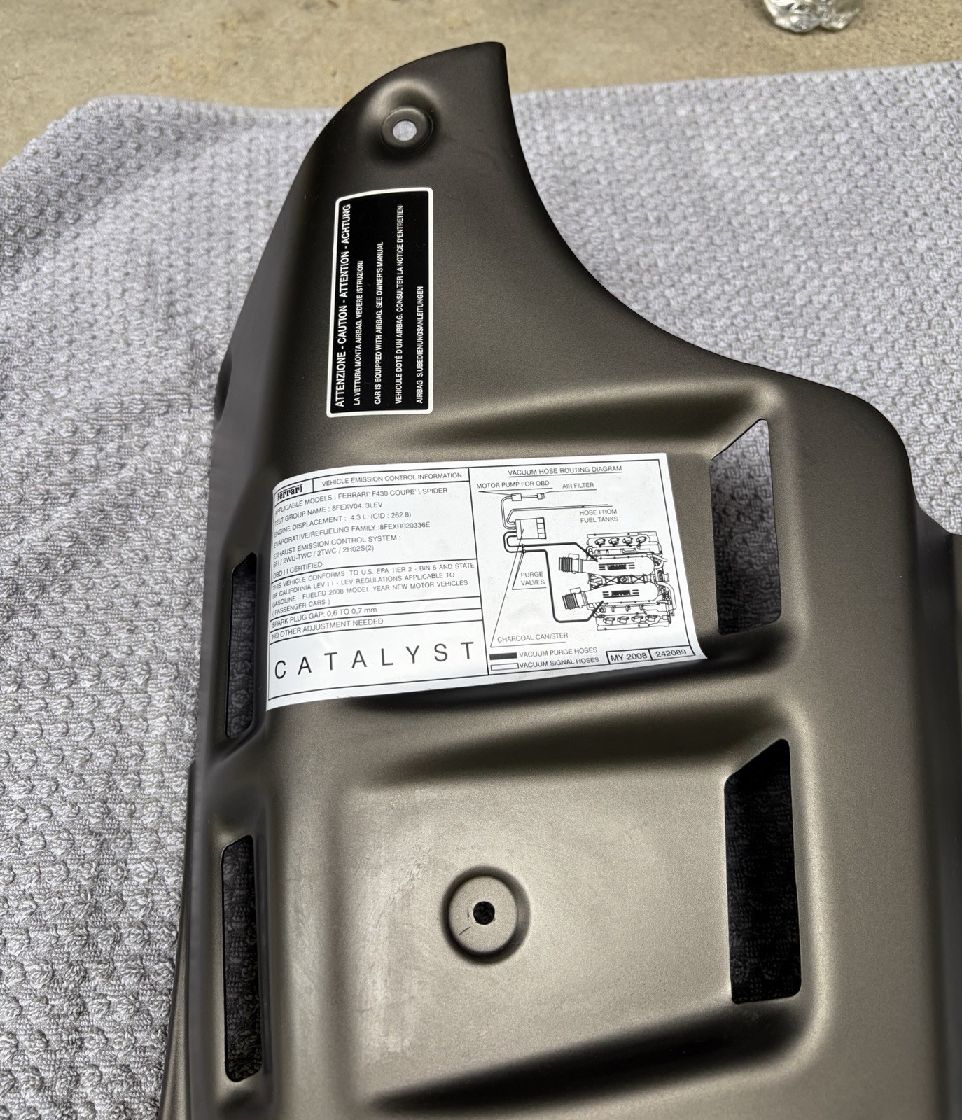 Ferrari F430 Rear Lower Engine cover shield P/N 68992200