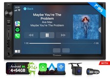 7" IPS Double DIN Android 14 Car Stereo Radio GPS Sat Nav CarPlay WiFi Head Unit