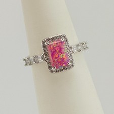 Bomb Party Sz 8 Always The Romantic Pink Fire Opal On Rhodium Rbp6594