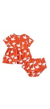 DVF For Target 6-9 M Baby Short Sleeve Ginkgo Cherry Tomato Faux Wrap Dress