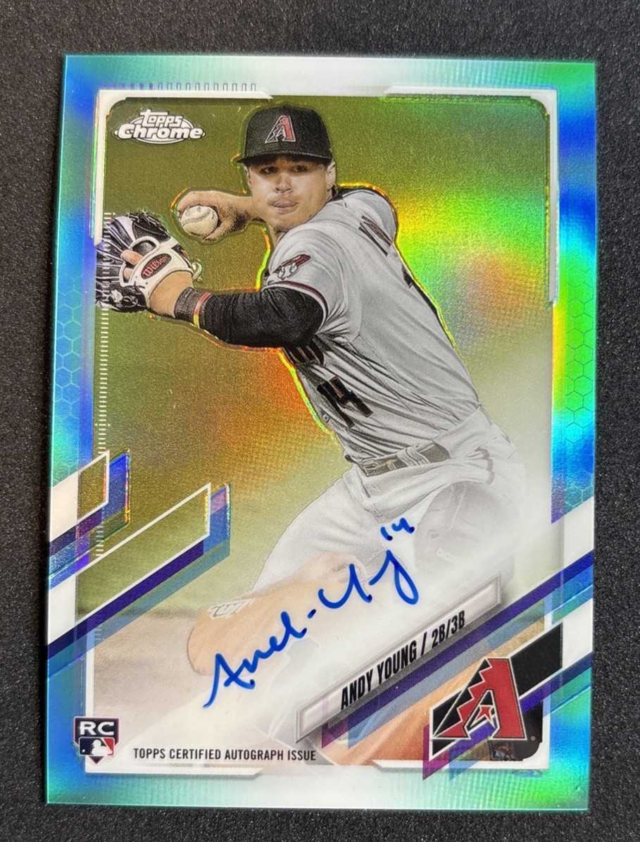 2021 Topps Chrome - Rookie Autographs Andy Young #RA-AY Aqua Refractor /199