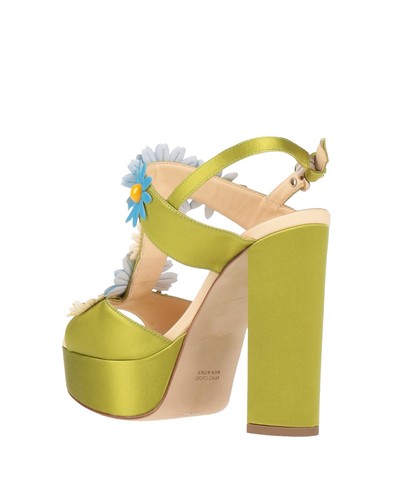 RRP€310 FABI Satin Slingback Sandals US5 UK2 EU35 Flower Embellished Pin Buckle - Picture 3 of 11