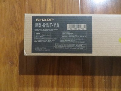 Sharp MX-61NT-YA Yellow Toner Cartridge MX-61NTYA Genuine New Sealed Box