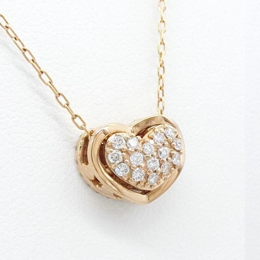 Ponte Vecchio K18PG Zafiro Rosa Diamante Diseño Corazón Collar Joyería Mujer Foto 3 de 4