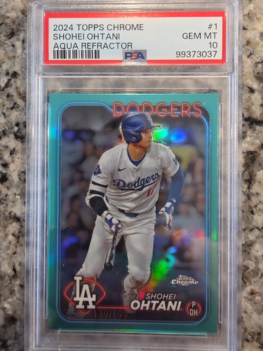 2024 Topps Chrome - Shohei Ohtani #1 Aqua Refractor /199 -- GEM MINT PSA 10 !!