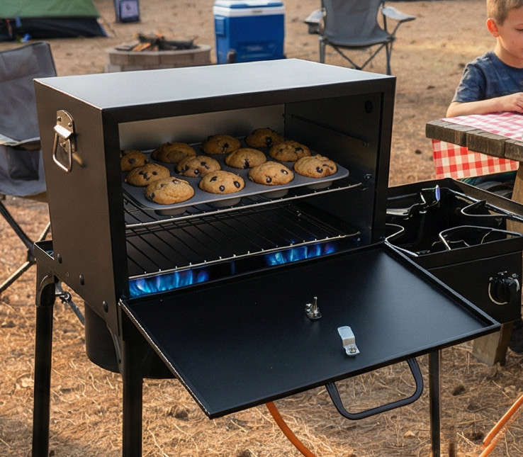 Off-Grid Stovetop Oven for BBQ Grill, Camping, RV, Hunting, 