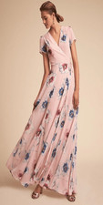 BHLDN Yumi Kim Calypso Pink Floral Wrap Dress Size Large