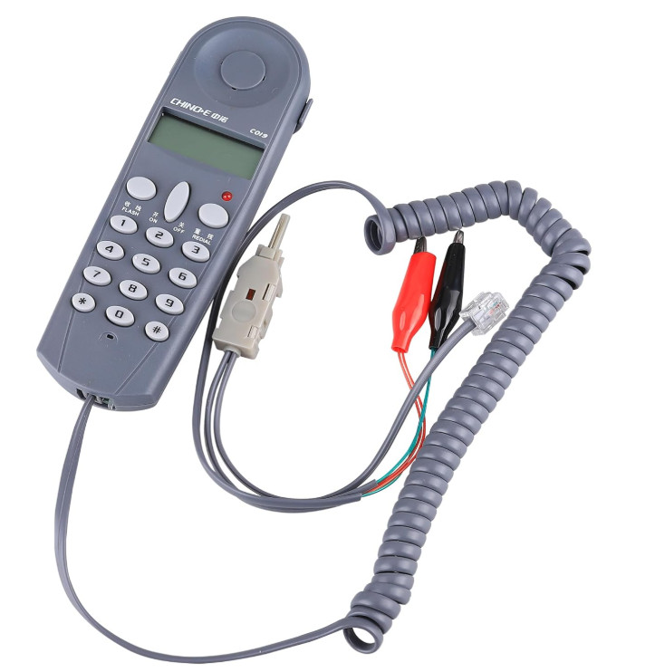 Probador de cables telefónicos y de red con conectores y empalmador. Nuevo