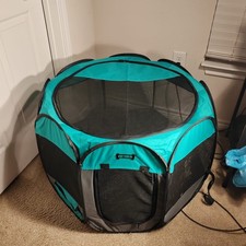 RUFF 'N RUFFUS PORTABLE PET PLAYPEN Small 29" X 29" X 17" Plus Carry Case New