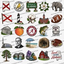 Alabama Waterslide Nail Decals Set of 50 Instructions & Bonus JM