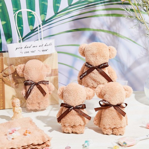 Bär Badetuch Geschenk Weich Koralle Fleece Handtücher mit Taschen für Hochzeit Grad... - Bild 3 von 7