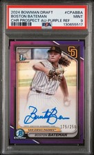 2024 BOWMAN DRAFT CHROME PROSPECT AUTO #CPA-BBA BOSTON BATEMAN 175/250 PSA 9