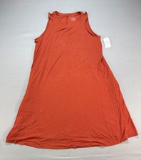Time And Tru Sleeveless Sweater Dress Women's XL Rusty Bronze Knit Round Neck