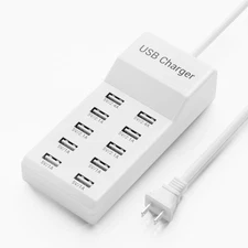 10-Port USB Charger Block - 50W10A Multi USB Charging Station for iPhone/iPad...